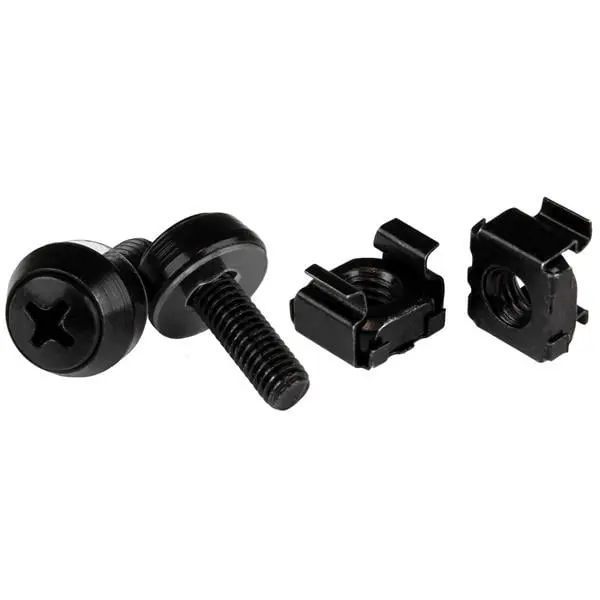 Startech CABSCREW1032 10-32 Rack Screws & Nuts, Black - Pack of 50