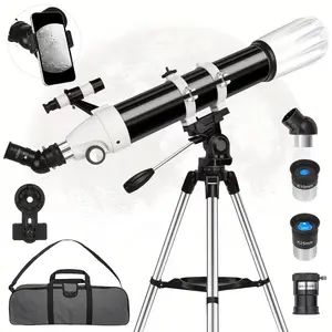 90mm Aperture 900mm Refractor Astronomical Telescope for Adults & Beginners, Multi-Coated Professional Model with AZ Mount, Carry Bag, Phone Adapter