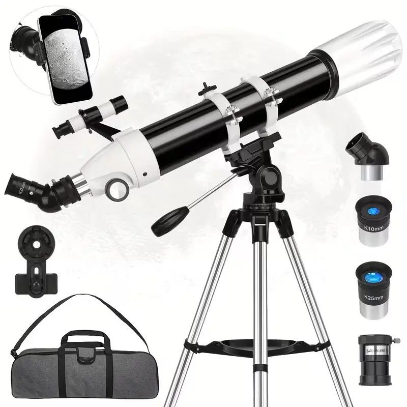 90mm Aperture 900mm Refractor Astronomical Telescope for Adults & Beginners, Multi-Coated Professional Model with AZ Mount, Carry Bag, Phone Adapter