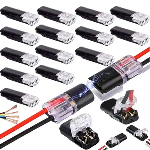 50-Pack Quick-Clip Fasteners, Multi-Purpose Snap-On Blocks, Double-Wire Plug-In Connector with Locking Buckle for Strip Light DIY Crafting, Low-Voltage Decoration & Model Kits (50pcs)