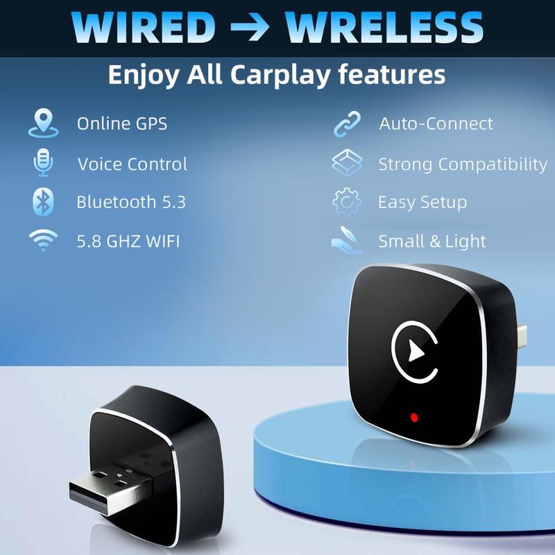 Mini Wireless Apple CarPlay Adapter, for both Apple and Android,converts wired to wireless, suitable for factory wired CarPlay cars from 2016+