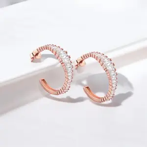VENICE White Sapphire Hoop Earrings