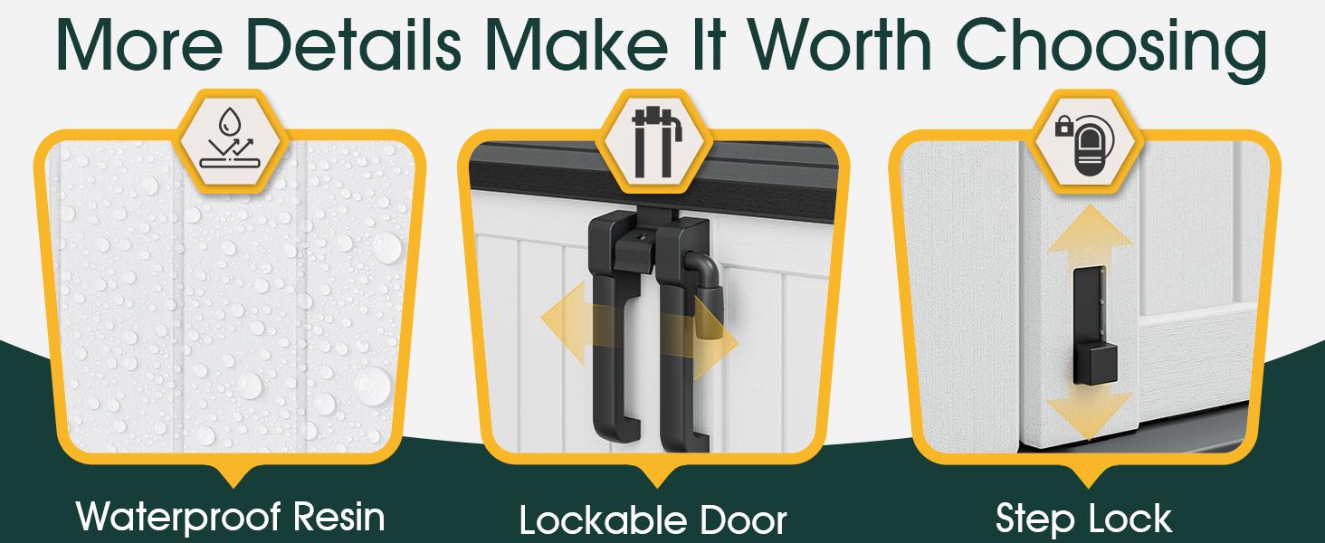 LHBCRAFT outdoor Resin Horizontal Storage Shed Multifunctional Use, Easy to Install, Large Storage , WeatherResisfant , springtokEasy Clean , Lockable Door outdoor Resin Horizontal Storage Shed,Christmas gift LHBCRAFT outdoor Resin Horizontal Storage Shed Multifunctional Use, Easy to Install, Large Storage , WeatherResisfant , springtokEasy Clean , Lockable Door outdoor Resin Horizontal Storage Shed,Christmas gift