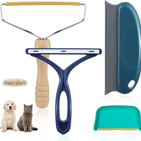 INvench 4-Pack Eco-Friendly Copper Pet Fur Remover Cleaner Set - Reusable Lint Roller, Durable Edges, 20*19*3cm, 0.163 kg, 0.3 lbs, 4oz, for Couch, Rugs, Clothing Deep Clean,familyfun