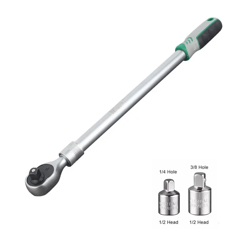 3PCS 3/8inch 1/2inch 1/4inch   Extendable Ratcheting Wrench 72 Tooth Adjustable Length 460-610mm Rubber Grip Fast Release For Tight Sp