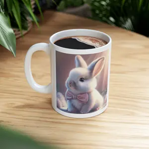 Cute Bunny Ceramic Mug, Adorable Animal Gift, Perfect for Easter, Coffee Lover Mug, Pet Lover's Tableware
