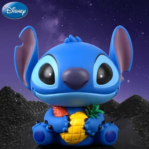 1PC Disney Officially Licensed Cute Cartoon Lilo & Stitch with Pineapple Figural Bank PVC Waterproof Stickey Cartoon Piggy Bank Broken-resistant Money Bank Birthday Gift Home Decorations Collectible Ornament for Family and Friends