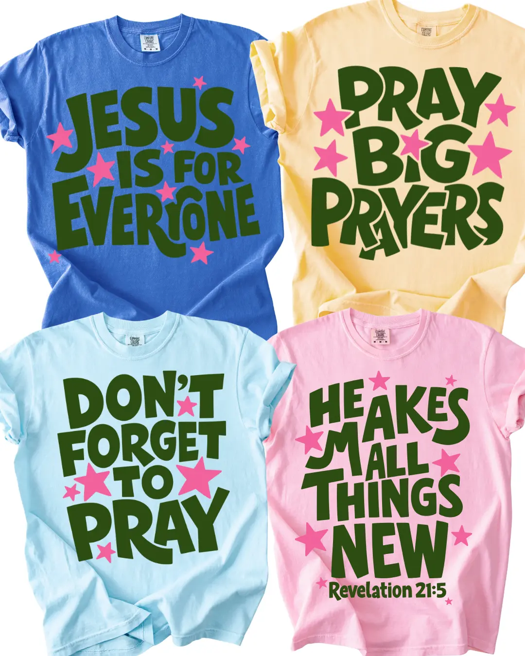 Y2K Trendy Scripture Shirt, Christian Graphic Shirt, Don't forget to Pray, Pray Big Prayers, Womens T-Shirt, Everyday Trendy Shirt, Stars