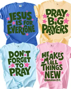 Y2K Trendy Scripture Shirt, Christian Graphic Shirt, Don't forget to Pray, Pray Big Prayers, Womens T-Shirt, Everyday Trendy Shirt, Stars