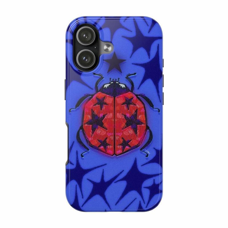 8 Ops Ladybug Star Pattern Tough Phone Case, Striped Mix Polkadot Case Cover with Iphone 17 16 15 14 13 12 11  promax