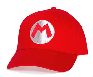 Mario Hat Cosplay Costume Cap Adult Unisex Adjustable Red