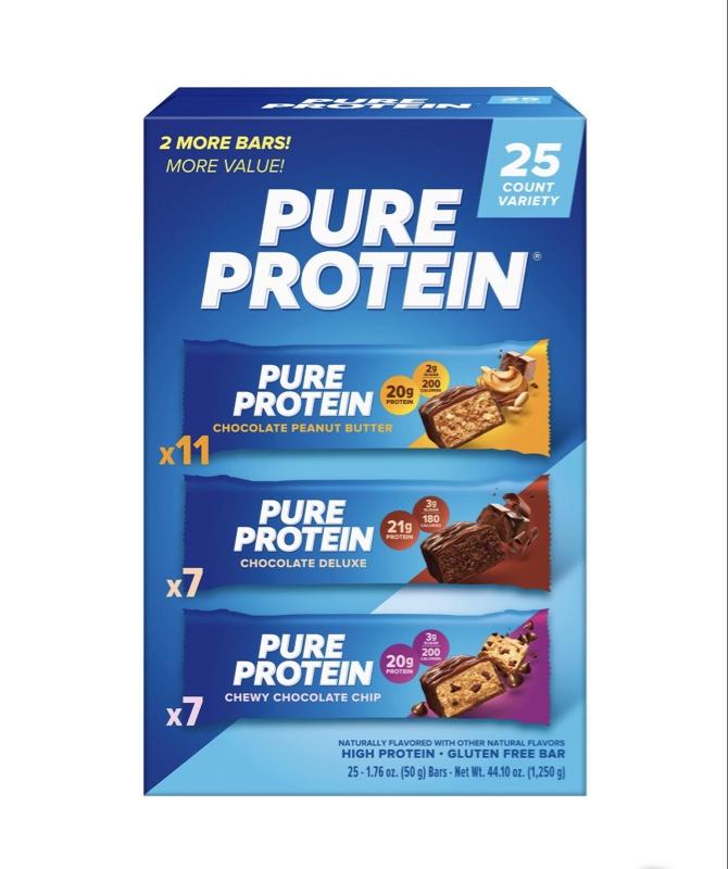 Pure Protein Bars - Variety Pack, 1.76 oz Each, 25 Count