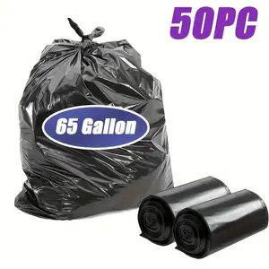 Disposable Garbage Bags, Totaling 50/25, Anti Puncture And Tear Garbage Bags, 65 Gallon Capacity, Large Size 40 X 55 Inches Multi-purpose Cleaning Products, Suitable For Industrial, Garden, Household, And Commercial Use - Durable, Leak Proof