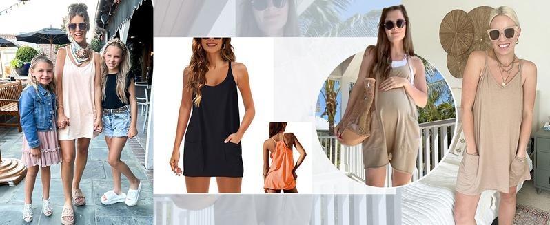 WoodBerry Women's Summer Sleeveless Mini Dress with Built-in Shorts V Neck Spaghetti Strap Athletic Sundress Short Spring Tennis Dress with Pockets WoodBerry Women's Summer Sleeveless Mini Dress with Built-in Shorts V Neck Spaghetti Strap Athletic Sundress Short Spring Tennis Dress with Pockets