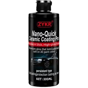 ZYKR Nano-Quick Ceramic Coating Pro – Advanced SiO2 Hydrophobic Spray Wax for Cars – High Gloss Mirror Shine & UV Protection, Safe on All Finishes, 300ML (1 Pack)