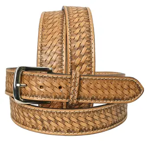 HILASON Western Genuine Leather Belt for Men Women Cowboy Cowgirl Handmade Unisex Full Grain Heavy Duty Tooled Jeans