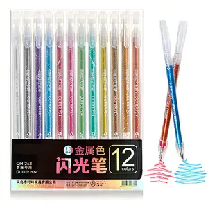 12-Pack Glitter Gel Pens – Metallic Colors, Smooth Writing, Non-Toxic & Waterproof, Vibrant Glitter Pens for Kids Coloring Books, Journals & Crafting
