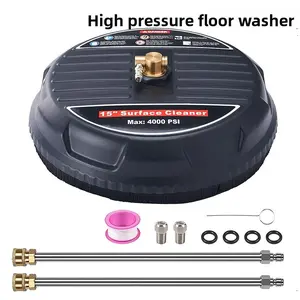 High-pressure industrial floor scrubber cleaning machine, 15-inch floor washer, 1/4 quick-connect water broom, for garden ground cleaning