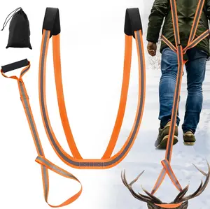 Heavy Duty Deer Drag Harness 2 Packs - 500LBS Capacity Nylon with Reflective Strip Soft Grip Handle Widen Shoulder Straps Hunting Gear for Hunters