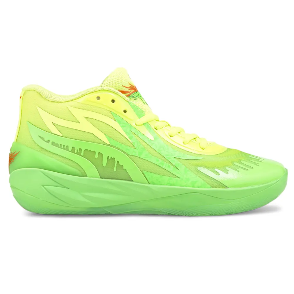 PUMA Mens Mb.02 X Slime Basketball Sneakers Shoes - Green PUMA Mens Mb.02 X Slime Basketball Sneakers Shoes - Green