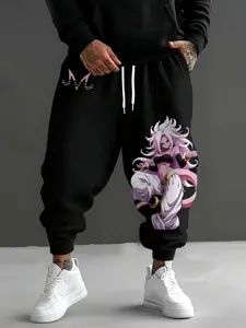Dragon Ball Z Graphic Print Casual Pants, Men's Heavyweight Joggers, Women's Fitted Skinnies with Drawstring, All-Season Fitness Wear