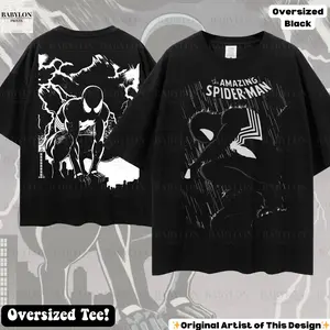 Oversized Vintage Black Suit Spider-Man T-Shirt Retro Superhero Shirt Comic Book Shirt  Gift Spiderman tshirt Venom Spider Man Shirt