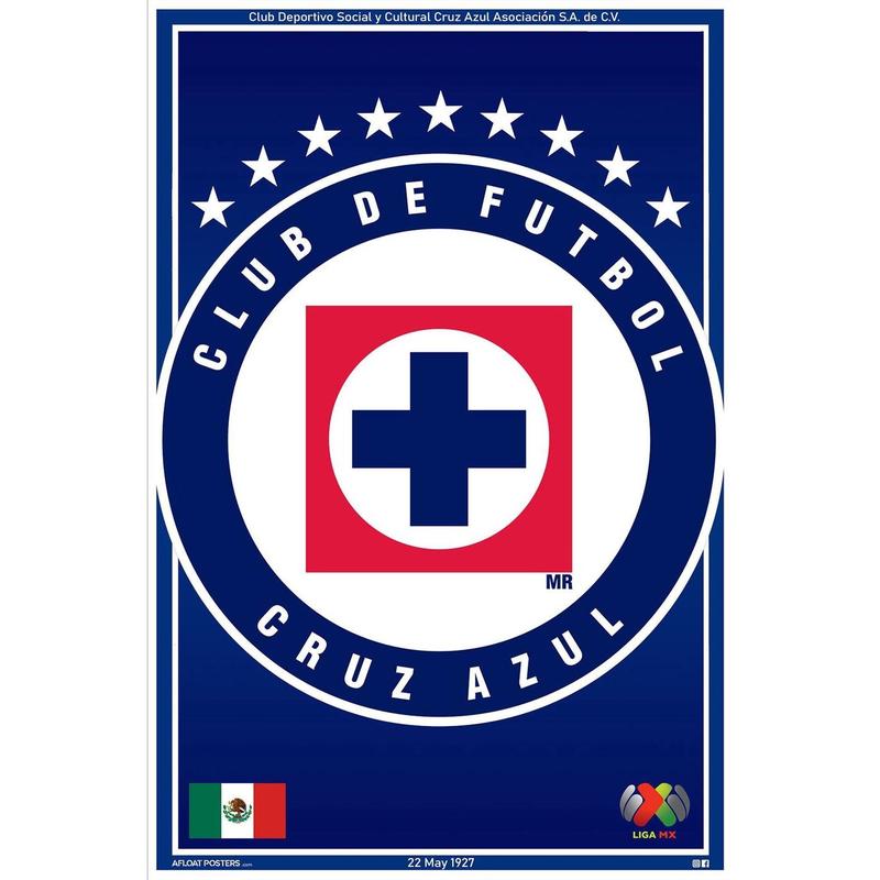 Cruz Azul Poster, Liga MX Poster, Souvenir for Football Lover, Soccer Gifts, Birthday Gifts for Him