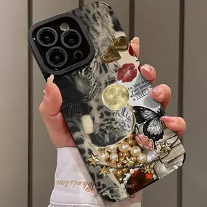 Butterfly & Heart Pattern Phone Case, Shockproof Phone Protective Cover, Phone Accessory Compatible with iPhone 11 12 13 14 15 16 Pro Max/Pro/Plus, Casing, Protector, Cellphone