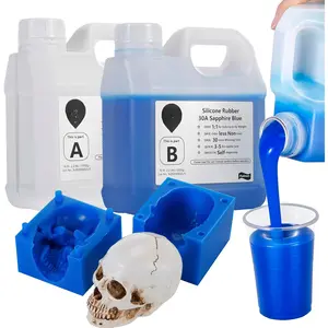 Mold Making Kit, Liquid  for Molds Making 30A  Blue, High Strength Silicon Rubber 4.4 lbs, 1:1 by Volume Ideal for Mold Casting of //Candle/Concrete/Plaster