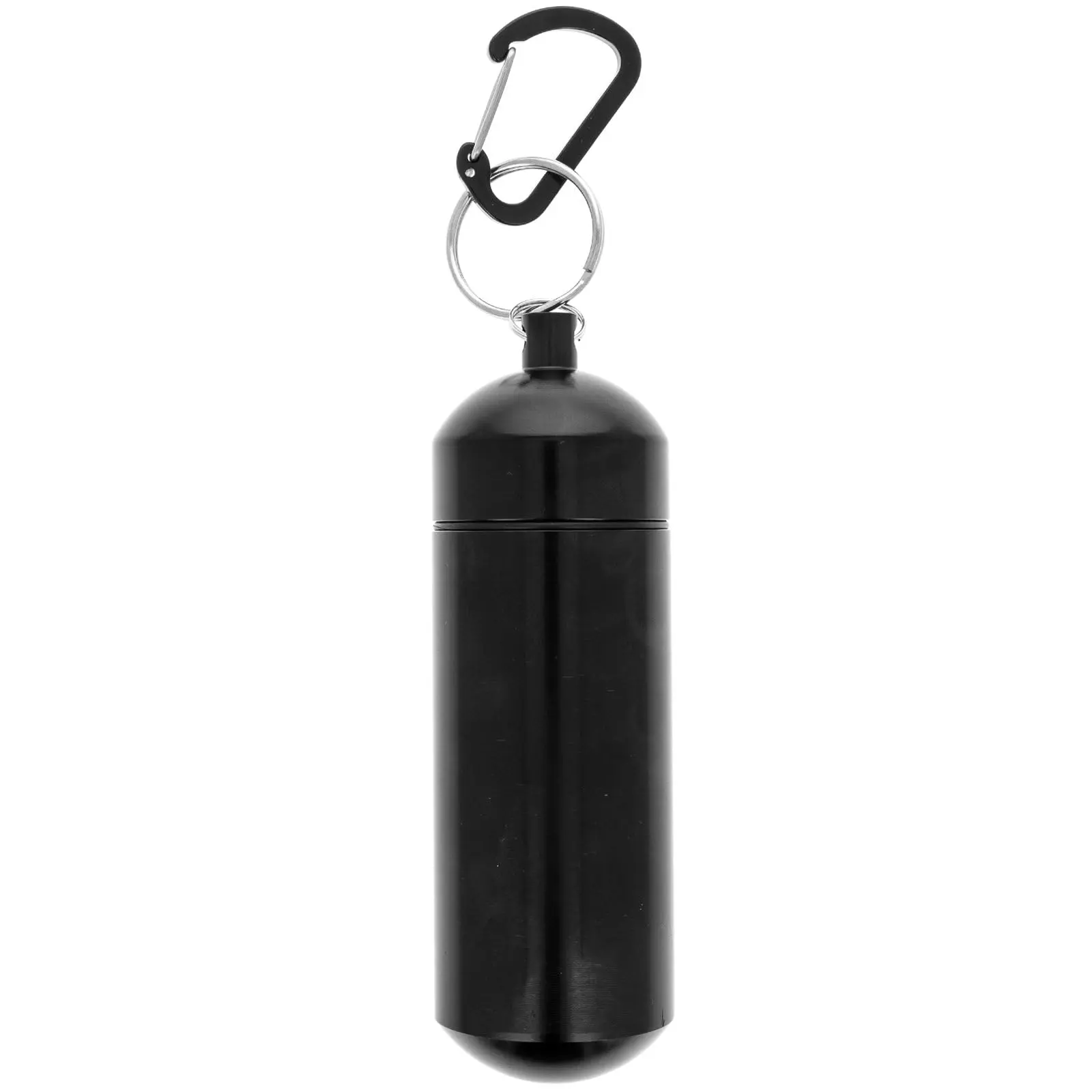 ASR Outdoor 5 Inch Portable Aluminum Waterproof Storage Container with Carabiner Clip, Black