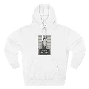 Vintage-Inspired Police Mugshot Hoodie, Cozy Fleece, Graphic Sweatshirt, Unisex Gift, Statement Apparel, Perfect for Casual Style