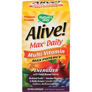 Nature's Way Alive! Max 6 Daily Multi-Vitamin 90 Veg Capsules
