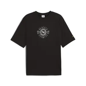 PUMA Mens X Harry Potter Oversized Graphic Crew Neck Short Sleeve Casual Tops Casual - Black