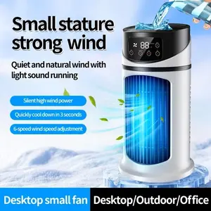 3-in-1 Portable Air Cooler & Humidifier: 3-Second Rapid Cooling, Quiet Desktop Fan with Timer for Home/Office