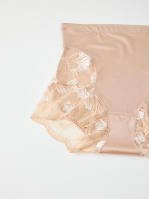 QUASTI 4PCS High-Waisted Glossy Fabric Lace Patchwork Women's Underwear, Soft Seamless Breathable Panties, Elegant Sexy Tummy Control Briefs, S-XXL SpringStatements