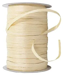 Premium - Matte Finish Raffia Ribbon --- 1/4in x 100 yards ---  Oatmeal Color