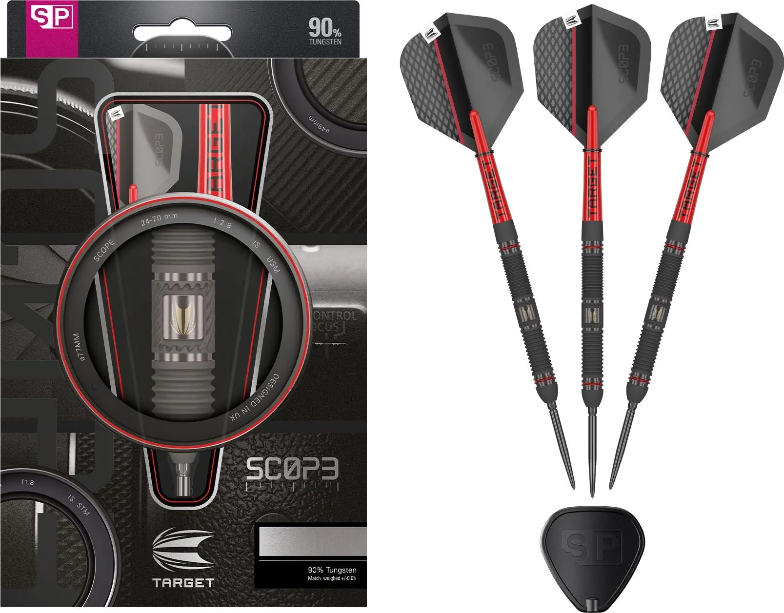Target Darts 90% Tungsten Swiss Point Steel Tip Darts, Balanced Weight, Improved Control, Refined Matte Finish, Enhanced Durability, Elevates Visual Appeal - Sports & Outdoor Leisure Equipment, Grip Grooves, Adults, Dart Play