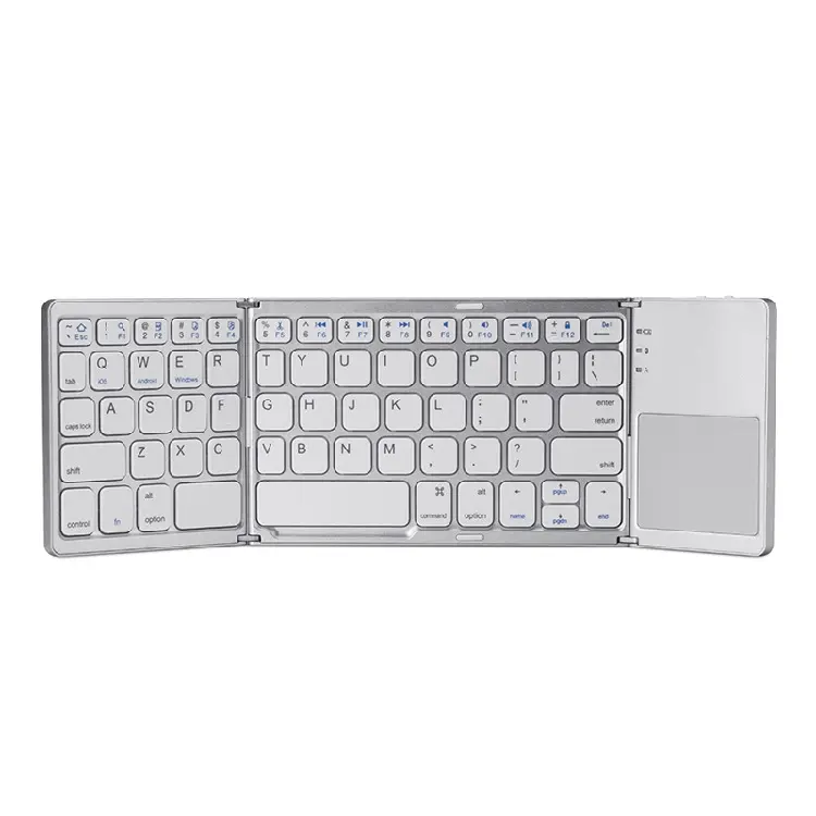 Foldable Bluetooth Keyboard Mini Portable Touch Keyboard Universal Wireless Folding Keyboard for Three Systems