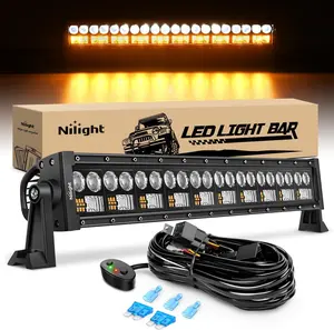 Nilight 22Inch 7D 150W LED Light Bar, Spot-Flood Combo Beam, Amber-White Waterproof IP67 Off-Road Work Light with Aluminum Body, Included Mounts, Vehicle Accessories for SUVs