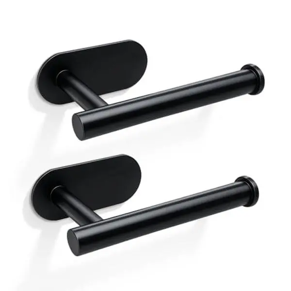 Contemporary 2-Pack SUS304 Stainless Steel Rustproof Toilet Paper Holder, Self-Adhesive Wall-Mount Tissue Holder for Bathroom & Kitchen, Brushed Nickel