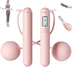 Cordless Jump Rope, 2-in-1 Kids Fitness Equipment with Large Wireless Ball, LCD Display Adjustable Counter - Outdoor Calisthenics Tools