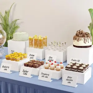 6-Piece Set Cube Five-Sided Desktop Storage, Elegant Dessert Table Display Stand, Ideal for Home & Office Use