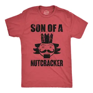 Mens Son Of A Nutcracker T Shirt Funny Xmas Holiday Season Lovers Joke Tee for Guys Mens Funny T Shirts Cool Vintage Fashion T-Shirt Gift Classic Menswear Christmas Apparel for Men Funny Sarcastic Short Sleeve Red -