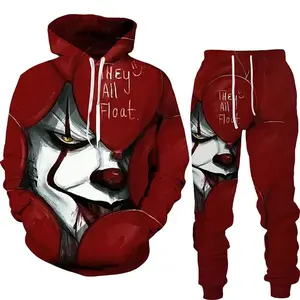 Horror 3D Printed Hoodie Joggers Sets, Gifts for Horror Movie Fan, Athletic Essentials Hoodie & Joggers