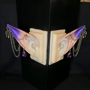 Custom Elf Ears - Large - Purple & Bronze