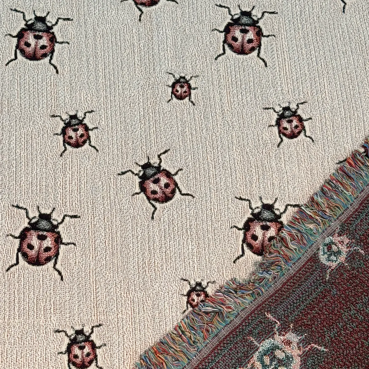 Ladybug Woven Blanket | Insect Throw Blanket | Bug Blanket Gift | Christmas Gift | Birthday Present