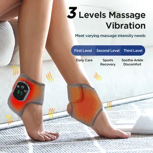 Ankle Support Heating Massager - 5 Heating Levels (40-60℃), 3 Vibration Massage Modes - 30-Minute Timer, Touchscreen & Universal Design