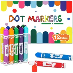 Dot Markers for , 12-Color  Daubers, Washable  Markers for  Drawing Coloring, Arts and Crafts Supplies Dot  Marker Set