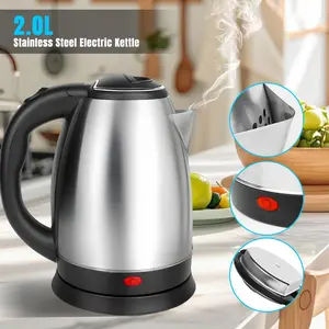 2L Electric Kettle, Tea Pot Kettle, 1000W Rapid Boil, Water Kettle with Auto Shut-Off & Boil-dry Protection, Stainless Steel & Cordless Design, Easy Clean, Silver