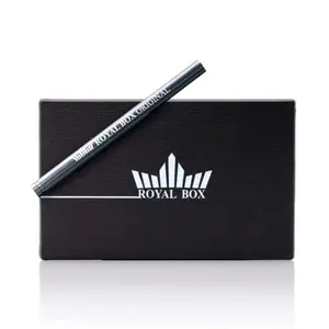 Royal Box Black Plastic 8 Slot Storage Box with Built-in 3” Metal Straw Compact & Practical Design slotted Sugar Storage Device !  Elegant - Clean & Easy to Use !